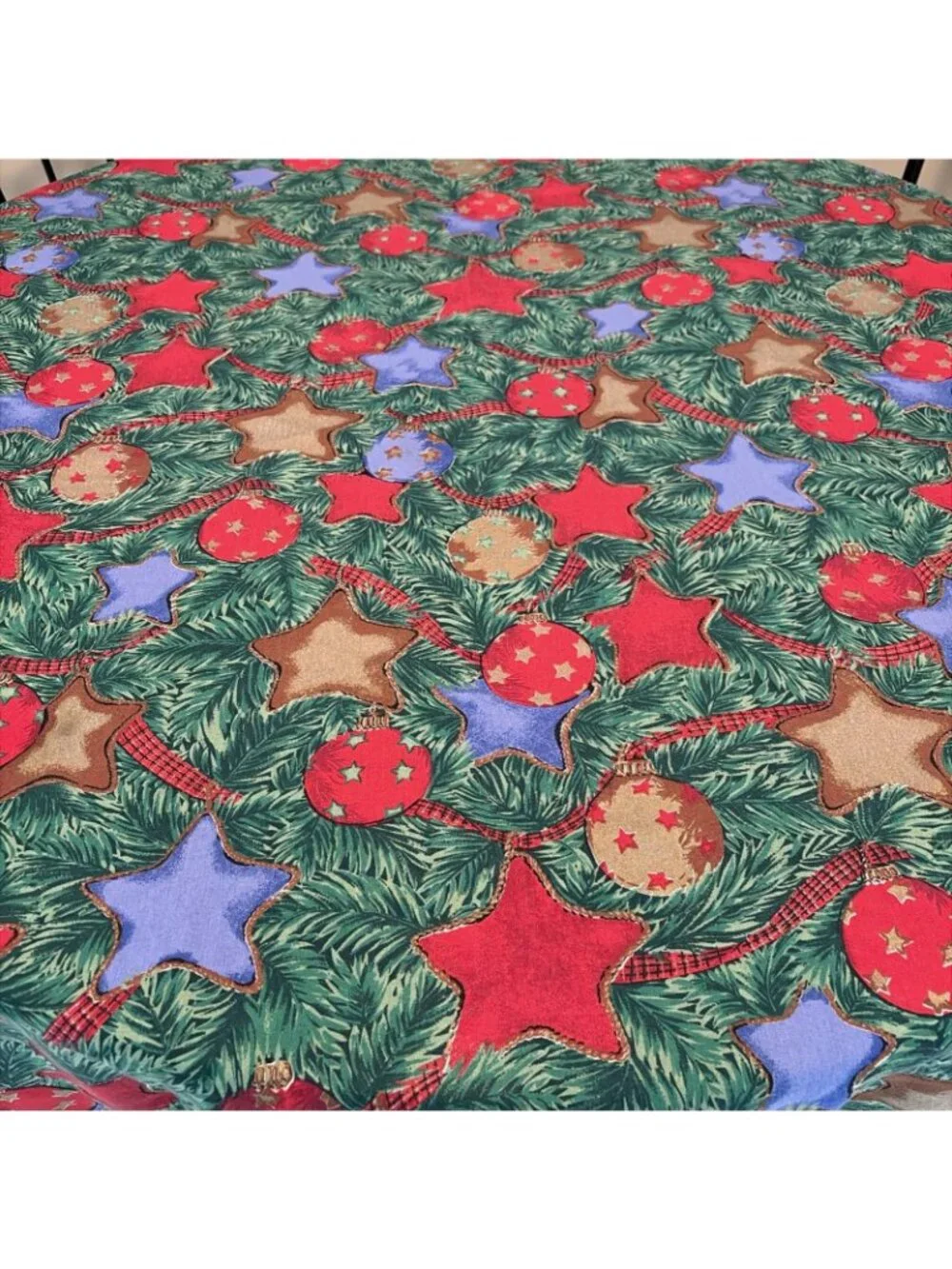 Festive Poinsettia Christmas Tablecloth Holiday Dining Decor Rectangle 52X68